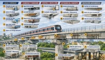 Informe revela graves fallas estructurales y de drenaje en la Línea 2C del Metro de Santo Domingo antes de su inauguración