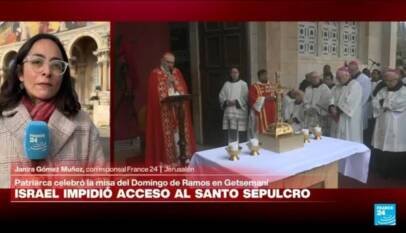 La Policía israelí impide al Patriarca Latino de Jerusalén dar la misa de Ramos en el Santo Sepulcro