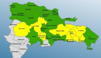 COE mantiene 8 provincias en alerta amarilla y 18 en verde por lluvias e inundaciones
