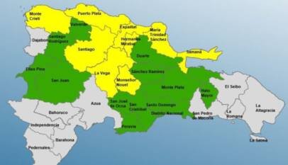 COE mantiene 9 provincias en alerta amarilla y 13 en verde por vaguada