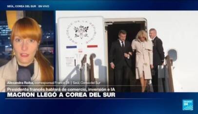 Macron llega a Corea del Sur en el marco del 140 aniversario de relaciones diplomáticas Macron llega a Corea del Sur en el marco del 140 aniversario de relaciones diplomáticas