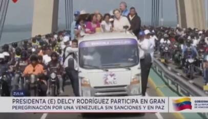 Rodríguez inaugura una “peregrinación” contra las sanciones de EE. UU. Rodríguez inaugura una “peregrinación” contra las sanciones de EE. UU.