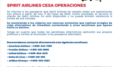 ¿Qué hacer si tenías vuelo con Spirit Airlines? Esto es lo que recomienda Aerodom