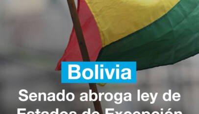 Senado de Bolivia abroga ley de Estados de Excepción en medio de protestas