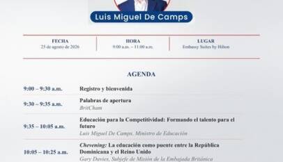BritChamDR abordará el papel de la educación en la competitividad del país con Luis Miguel De Camps
